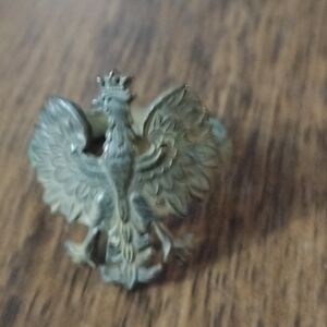 Size 12 Antique WW2 Polish Army Eagle Ring . Military  Bird Ring Rare